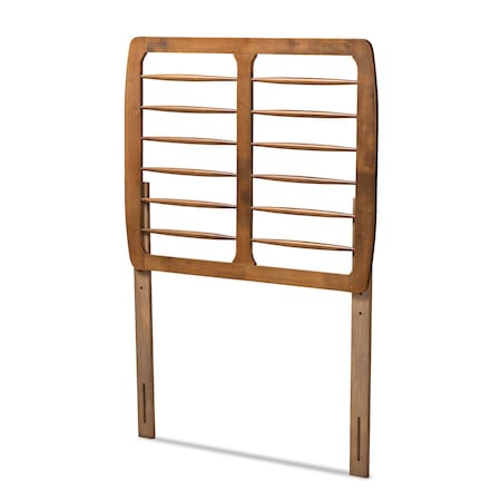 Baxton Studio Carolyn Mid-Century Modern Ash Walnut Finished Wood Twin Size Headboard 180-11146-Zoro